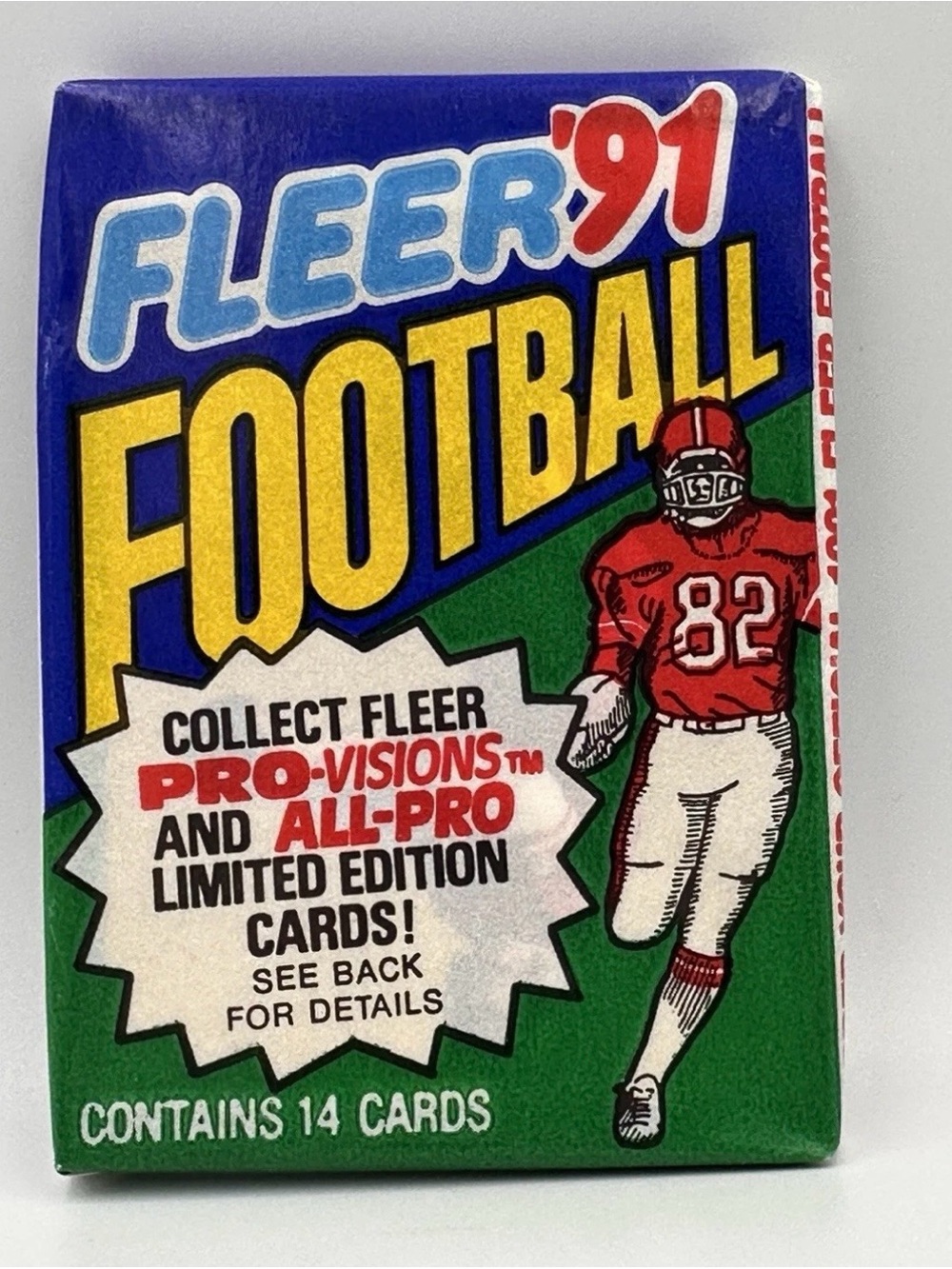 1991 Fleer Football Factory Sealed Wax Pack  NFL Cards 14 Cards Pro Visions